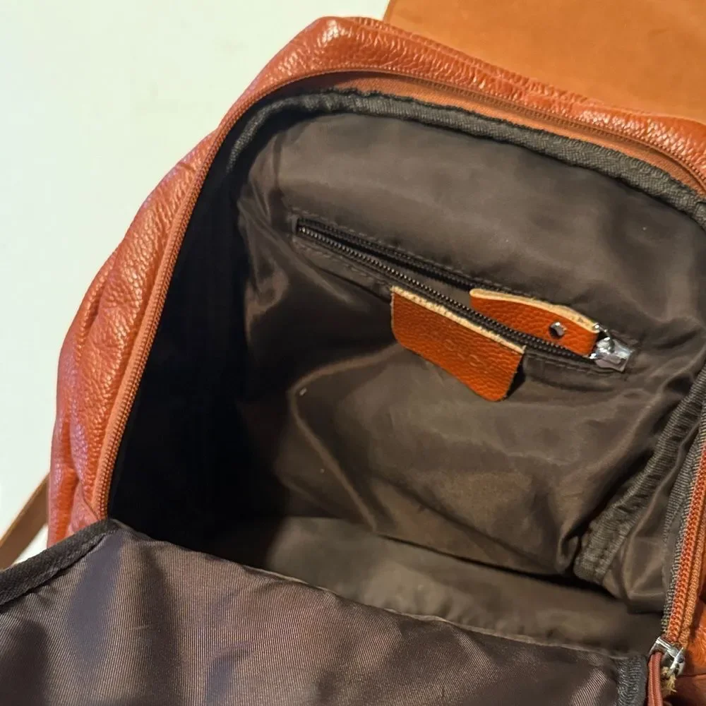 Chic Brown Leather Backpack